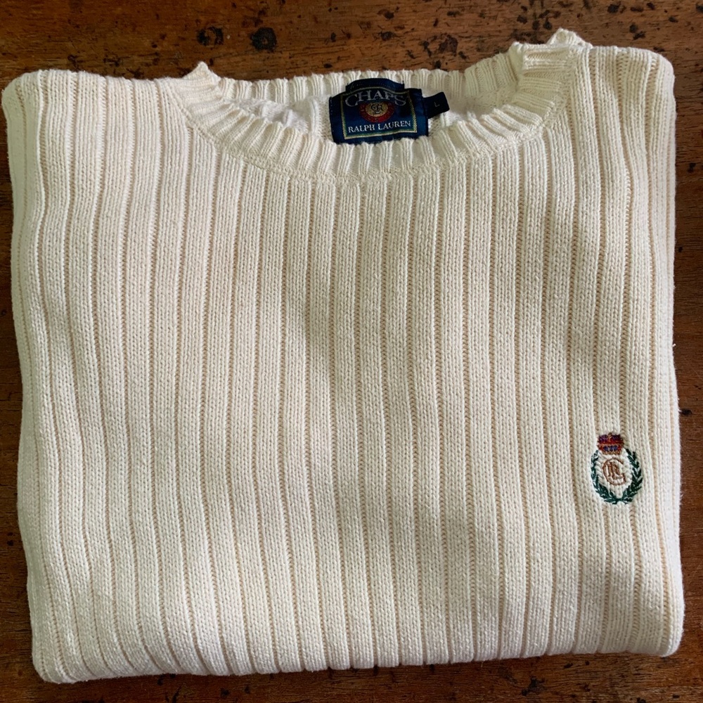 Vintage hand frame chaps Ralph Lauren sweater